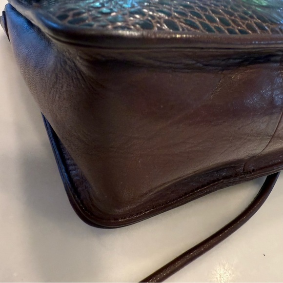 Vintage Brighton Leather Croc Embossed Crossbody Shoulder Handbag Purse EUC - Picture 5 of 16